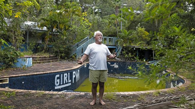 Geoff Mercer stands among the ruins of the Great Keppel Resort. Picture: Justine Walpole