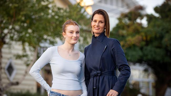 Melbourne buyers advocate Cate Bakos, right, said children were staying home to save and leaning on their families for emotional resilience as they hunt for their homes. Daughter Gabriella had already set up a savings account dedicated to purchasing her first property. Picture: Mark Stewart