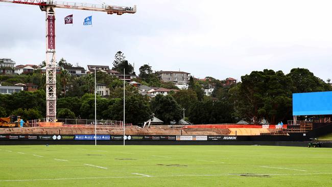 The $30m Centre for Excellence is under construction on the Northern side of Brookvale Oval. Picture: Toby Zerna