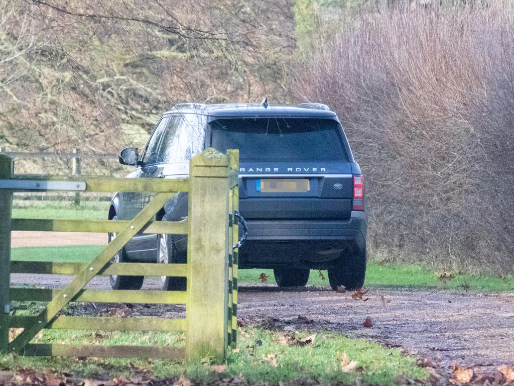 A Range Rover believed to be carrying Prince Harry was spotted driving into the Sandringham Estate. Picture: Terry Harris / Bav Media / SplashNews.com / Media Mode