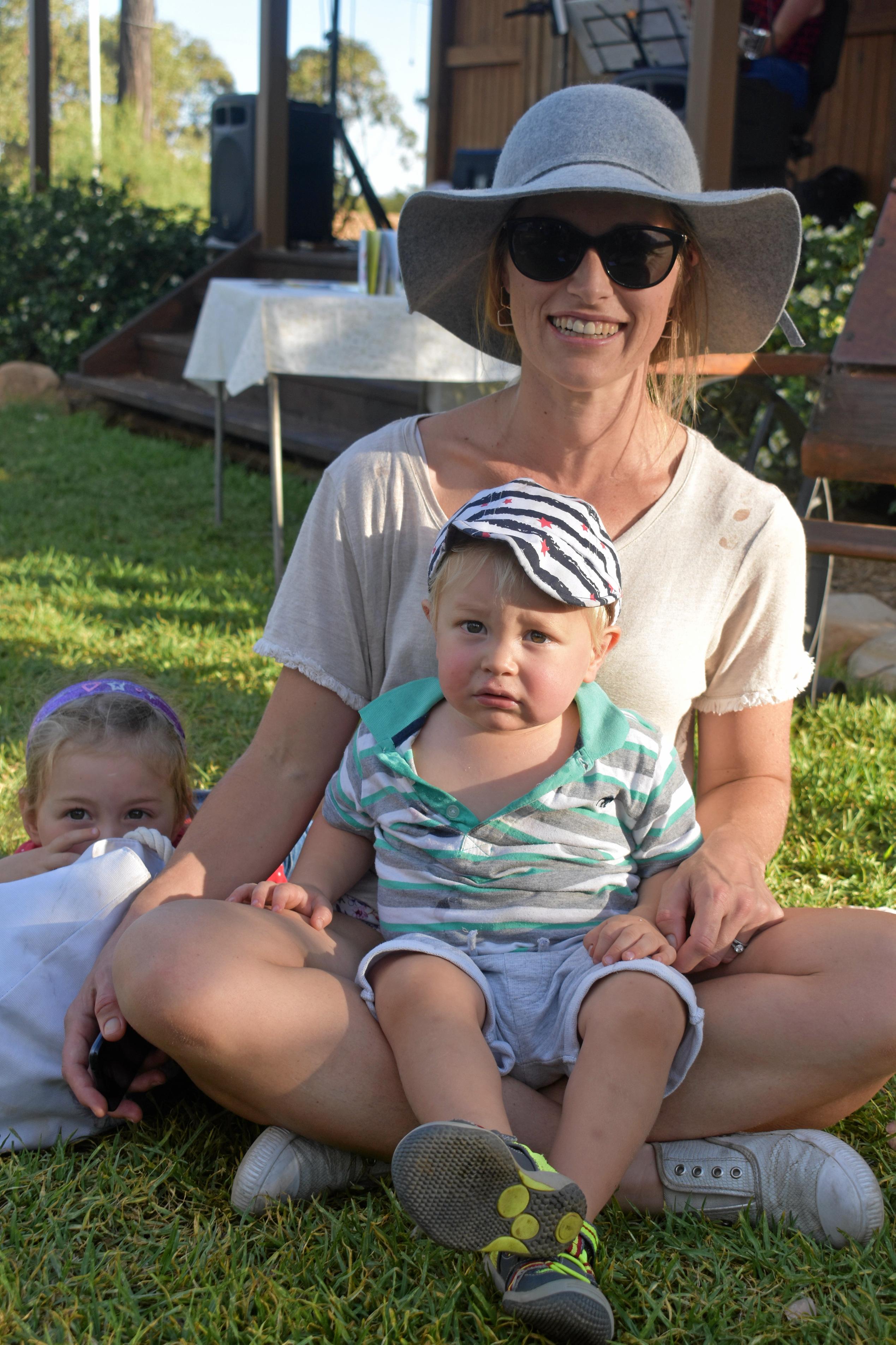 Susie Johnston with her Christmas helpers Samuel and Abby. Picture: Ellen Ransley