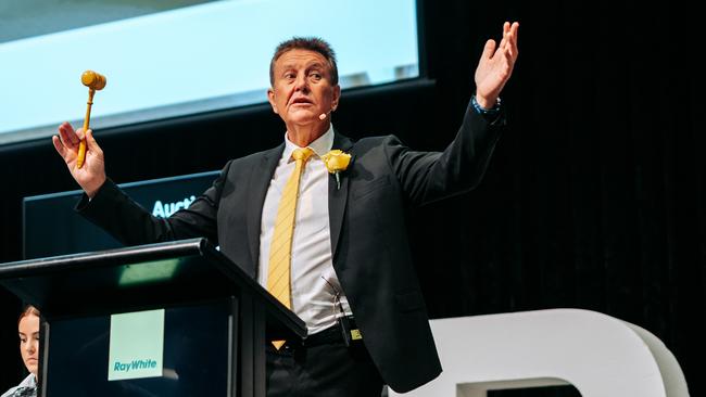 Ray White Surfers Paradise chief executive Andrew Bell in action at The Event 2021. he does not want young staff policing whether attendees are unvaccinated because of the potential for conflict. Picture: Supplied