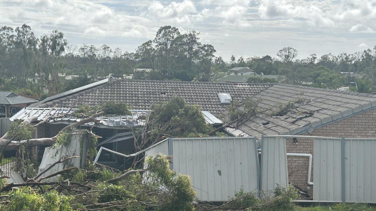 Damage to a Helensvale home after the Christmas Night storm that hit the Gold Coast.