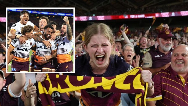 Broncos players and fans celebrate