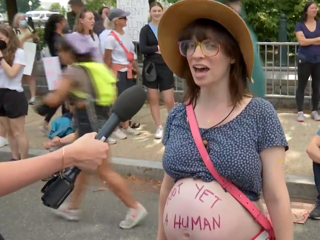 Amanda Herring, 32, outside the Supreme Court. Picture: NBC News