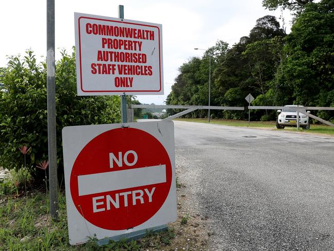 A view of the entrance to the Christmas Island Immigration Detention Centre. More than 200 Australian citizens and residents were flown out of Wuhan, Hubei province in China, the epicentre of the coronavirus outbreak and will spend 14 days in quarantine. Picture: AAP