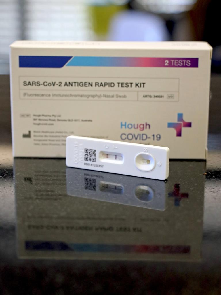 None of the approved at-home kits in Australia instruct a throat swab. Picture: NCA NewsWire / Nicholas Eagar