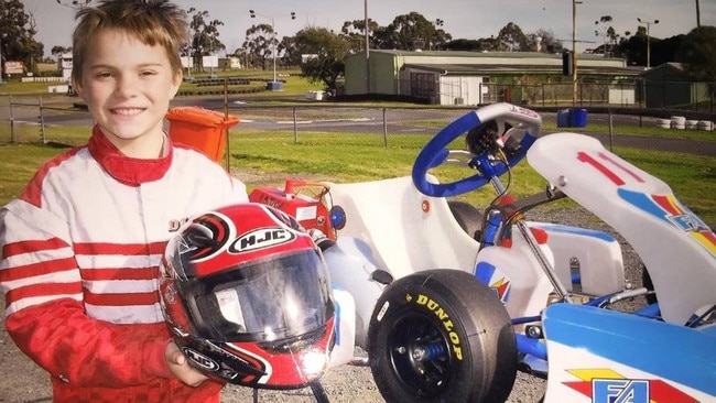 Young Oscar in go-kart racing days.