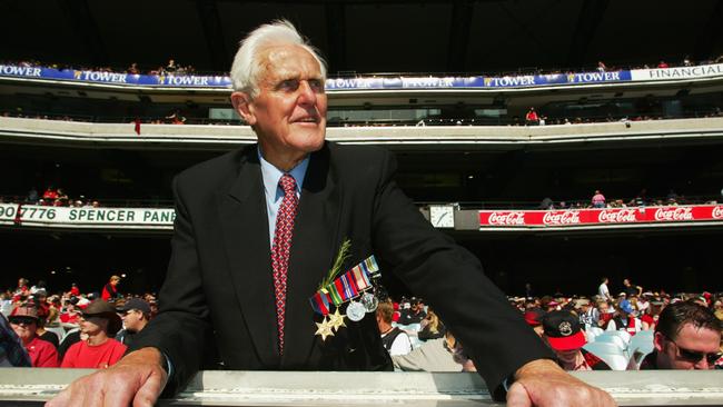 Jack Jones watches from the Southern Stand during the 2003 Anzac Day clash.