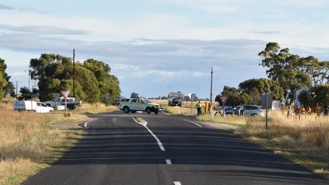 Emergency services at the scene of a two-car crash at Avenue Range on Friday March 10. Picture: SA Police