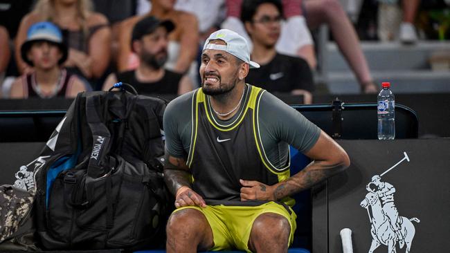 He played through an abdominal strain and lost to Britain's Jacob Fearnley in the first round of the tournament on Monday. Picture: William West / AFP