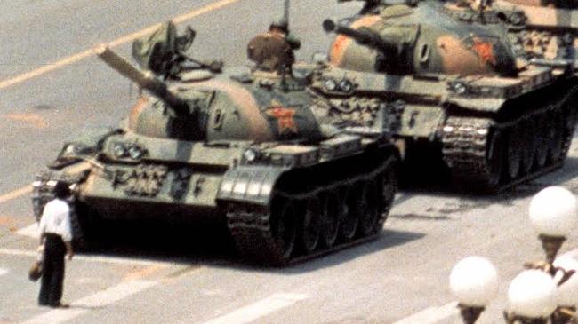 The 1989 Tiananmen Square protest photo that was seen around the world.