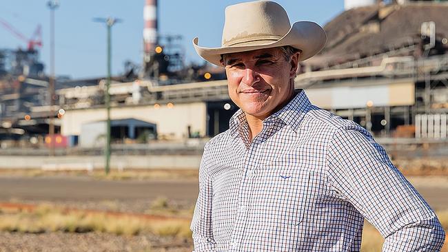 Robbie Katter, outside the Mount Isa Mines operations, says the region needs to be connected to the National Electricity Market.