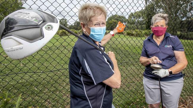 Burnley Women's Golf Club president Kerry Grabau and vice-president Pauline Walker at the course. Picture: Tim Carrafa