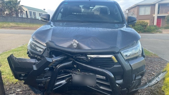 Mark Young’s new Toyota HiLux is likely to be off the road for at least three months after an accident on the Esplanade at Mount Martha. Picture: supplied