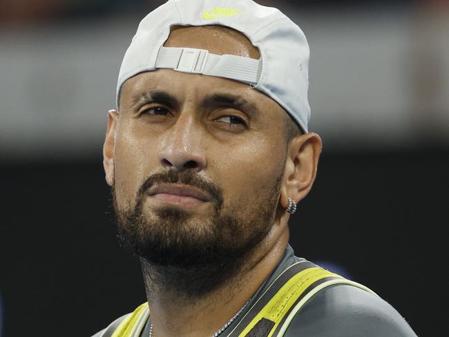 NCA. MELBOURNE, AUSTRALIA. 13th January 2025.   Day 2 Australian Open Tennis at Melbourne Park.   Nick Kyrgios vs Jeremy Chardya at John Cain Arena.  Australian Nick Kyrgios  during his 1st round match    .  Picture: Michael Klein