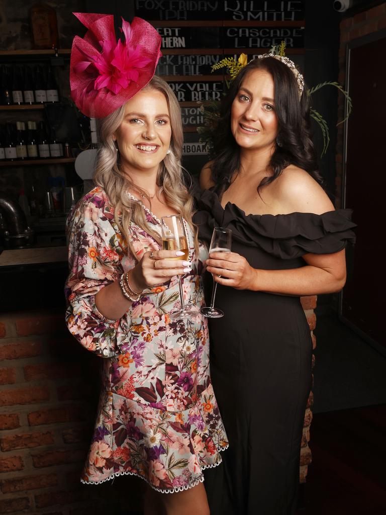 Adrianne Mundy and Paige Lorkin. Melbourne Cup event at The Brick Factory in Salamanca. Picture: Nikki Davis-Jones