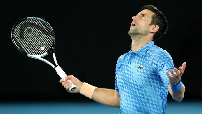 Novak Djokovic is back in his happy place. (Photo by Kelly Defina/Getty Images)