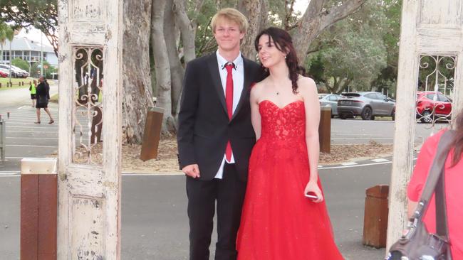 Bailey Hillier and Ellah Williams at the Hervey Bay State High School formal.