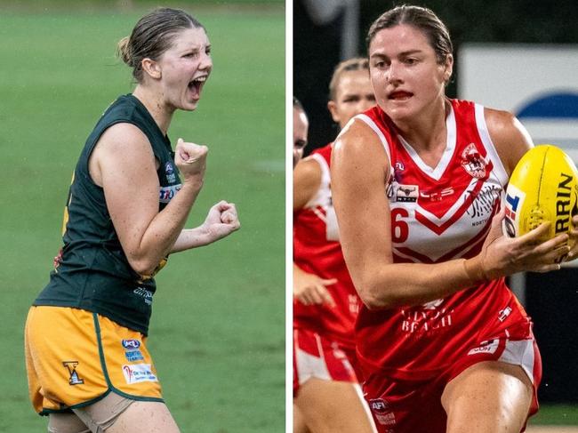 Georgia Marsland for St Mary's and Joline Bouwer for Waratah in the 2024-25 NTFL season.