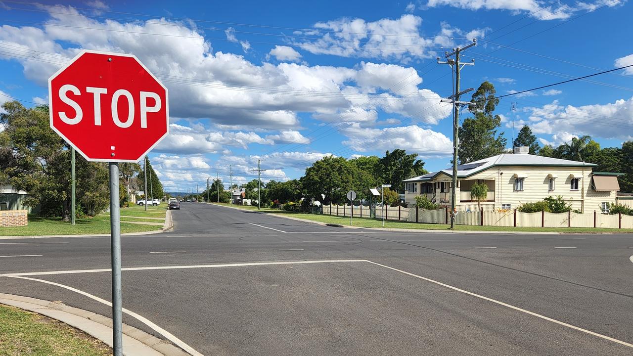 The intersection of Bell St and Prairie St, Biloela, where the crash occurred.