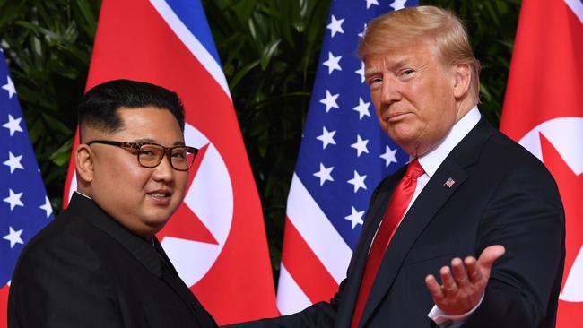 Former US President Donald Trump with North Korea's leader Kim Jong-Un in 2018. Trump’s strongman appeal goes some way ­towards explaining the regional ­insouciance. Picture: AFP