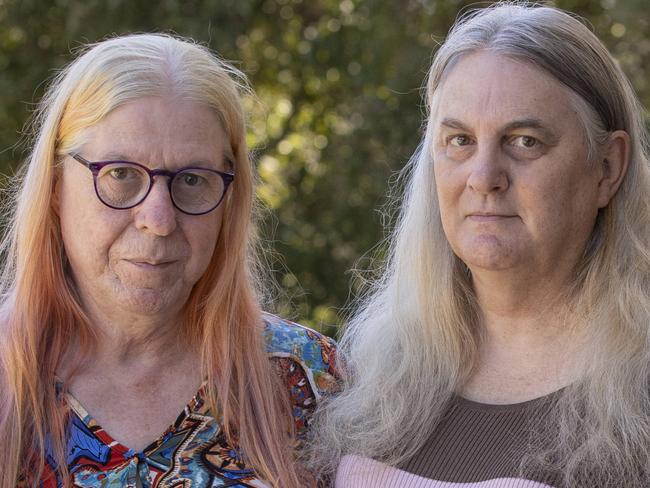Gail and Lisette Claremont Goulet,  a transgender lesbian couple whose home has been attacked three times in the past couple of weeks. Their friends have raised funds to install a security camera for them. They say Trumpism has ramped up hate for transgender people.10th April 2025 Picture: Brett Hartwig