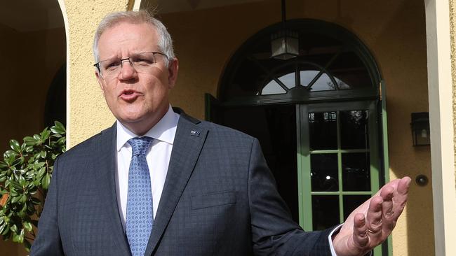 Scott Morrison says his government ‘is committed to ensuring that rural and regional Australia transitions to this new energy economy in the future stronger, with their jobs and their communities intact’. Picture: Gary Ramage