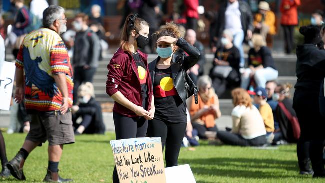 Images from the Black Lives Matter protest in Adelaide’s Victoria Square. Picture: Kelly Barnes