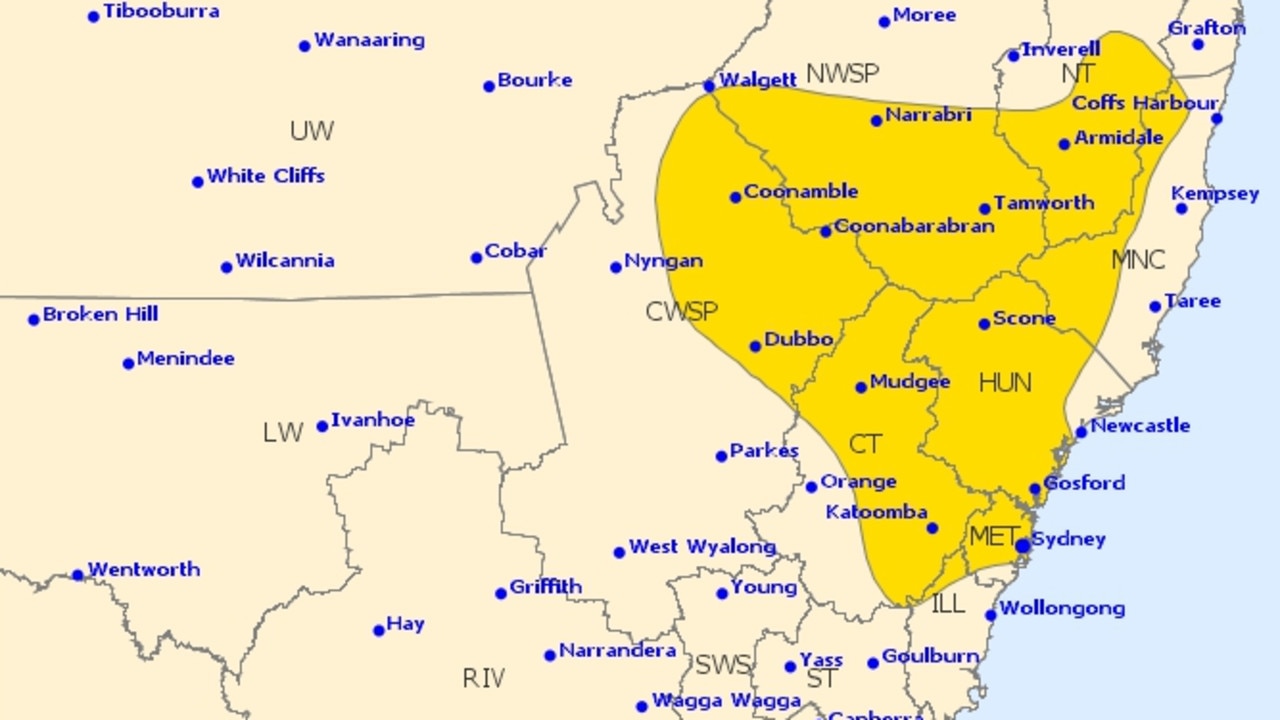 Sydney Storm. Weather forecast by BOM 