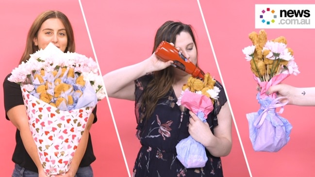 Valentine’s day: How to make a chicken nugget bouquet