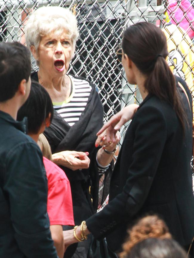 Angelina, with Brad’s mum Jane. Credit: Splash News Australia.