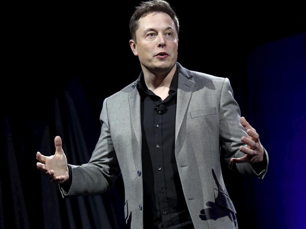 Elon Musk reveals the Tesla Powerwall in 2015. Picture: Patrick T. Fallon/Reuters