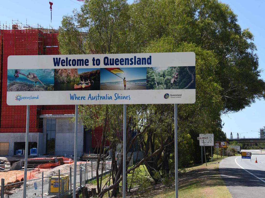 The ‘Welcome to Queensland’ sign near Gold Coast Airport