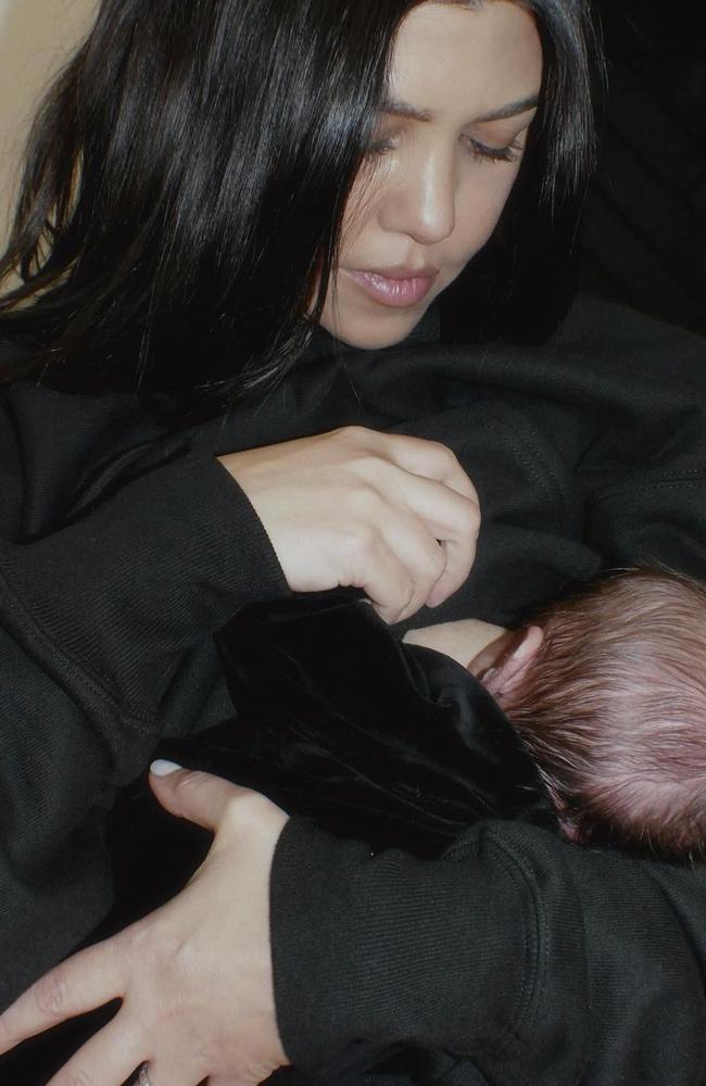 Kourtney took to Instagram to share some heartwarming snaps of her newborn. Picture: Instagram