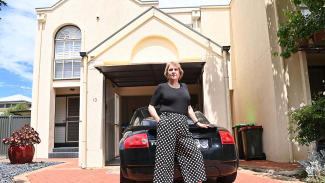 Kensington retiree Leanne Jones in front of her single-car garage. Picture: Keryn Stevens