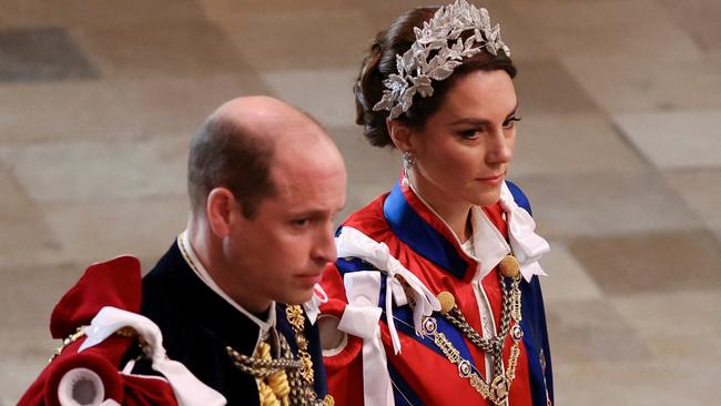 Kate wore the George VI Festoon Necklace made in 1950 at the request of King George VI for his daughter Princess Elizabeth. Picture: Phil Noble / Pool / AFP