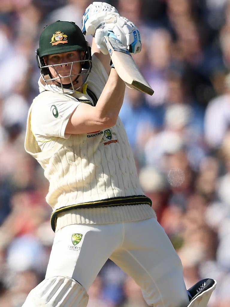 Steve Smith plundered the English attack in his return to cricket. Picture: Getty Images