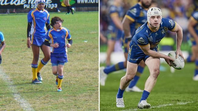 Left: Reed representing the Sunshine Coast regional team. Right: Reed in action for the Parramatta Eels. Picture: Brett Hemmings Getty Images