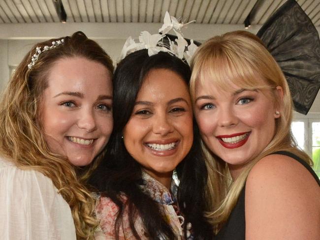 Taela Boersen, Faye Giorgas and Chani Bayley celebrating Melbourne Cup day at The Garden Kitchen & Bar, The Star Gold Coast. Pic: Regina King (copyright restrictions apply 07 55322193). "FEES APPLY, ONE TIME USE, NO ON-SELL OR ON-PASS". Pic for The Inside Word GC Bulletin ONE TIME USE ONLY. Please call for permission to use.