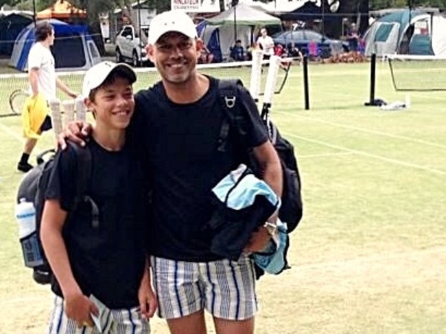 Oliver and Andrew Florent during the tennis player’s days on the pro tour.