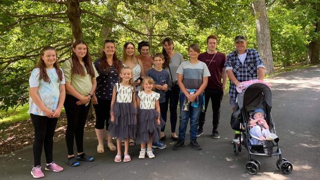 John Tscherkaskyj, more affectionately known as John Custard Jay, with his large family. The Mercury delivery driver was tragically killed in a car accident on August 8. Source: Supplied.