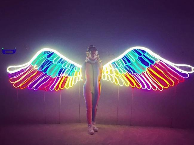 American singer Katy Perry at the 2016 Burning Man Festival in the Black Rock Desert, Nevada ... “luminary fairy.” Picture: Instagram