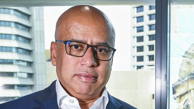 Sanjeev Gupta poses in his city office on the 10th floor of the EY  building in Adelaide Tuesday,October,22,2024.Picture Mark Brake