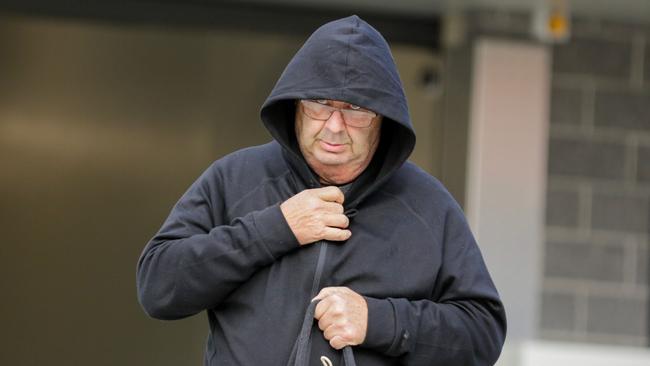 Brett Andrew Button leaving Cessnock Police Station after the court granted him bail with strict conditions on June 13, 2023. Picture: Roni Bintang/Getty Images