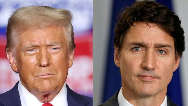 US President-elect Donald Trump and Canadian Prime Minister Justin Trudeau. Picture: AFP