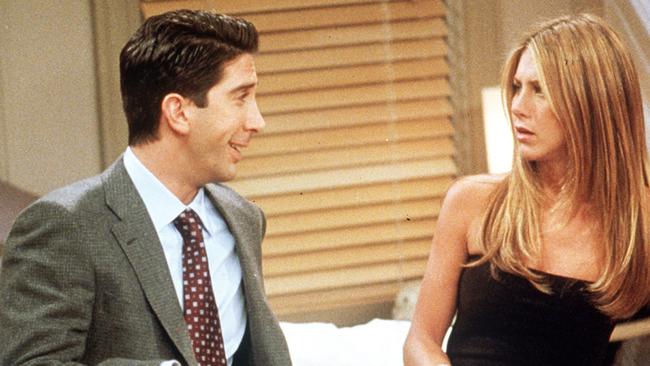 David Schwimmer (who played Ross) and Aniston as Rachel.