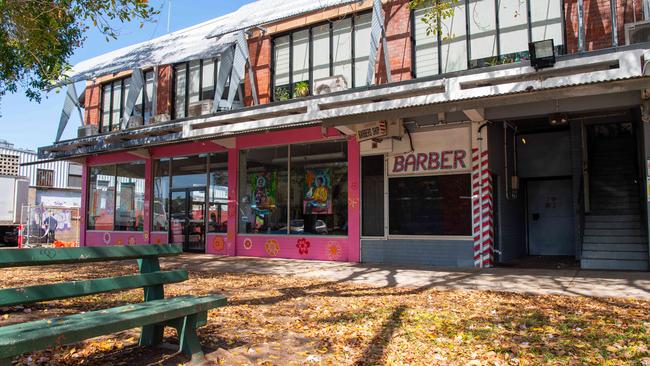 Tony's Barber Shop and Sister Buffalo at Nightcliff Village after an alleged daylight stabbing. Picture: Pema Tamang Pakhrin