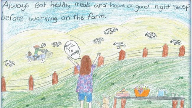 February "Health and safety" by Matilda Merkel, grade 6, from Oakenden State School for the Farm safety calendar competition. Photo: Contributed