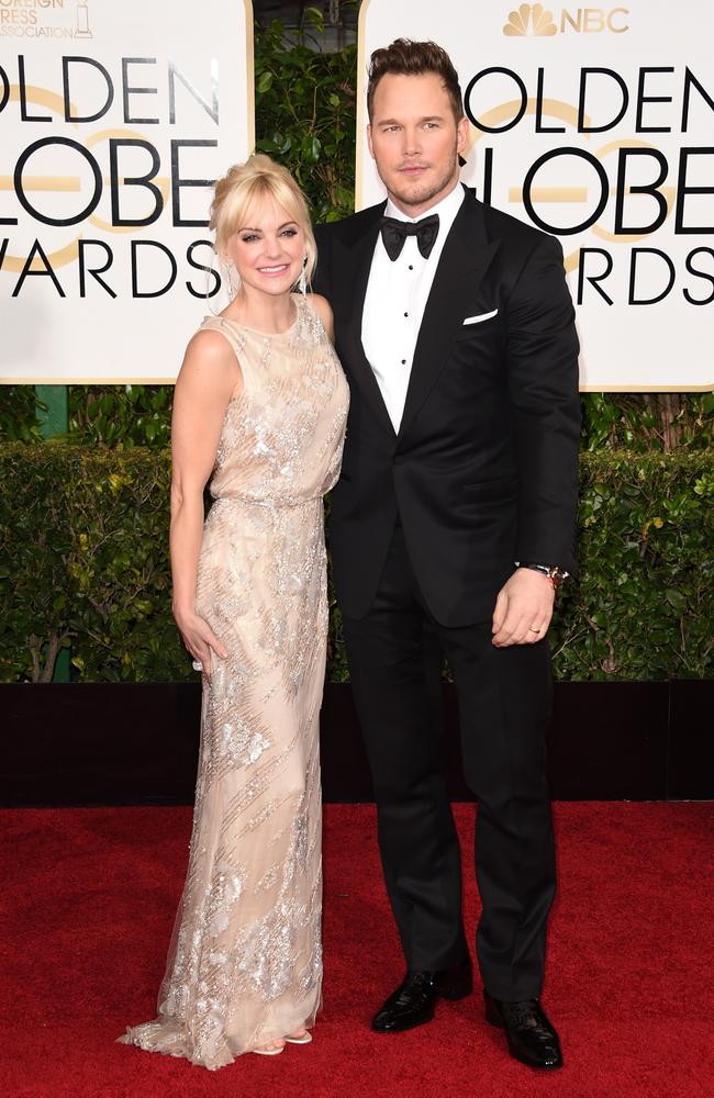 Anna Faris and Chris Pratt at the 72nd Annual Golden Globe Awards. Jason Merritt/Getty Images